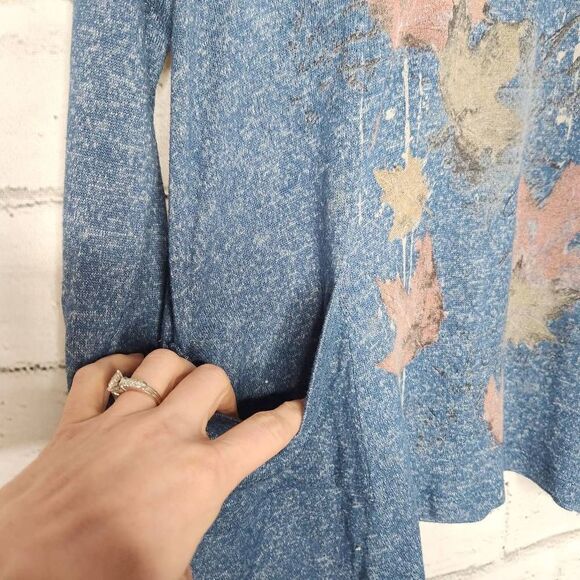 Jess and Jane Ferndale Knit Leaf Blue Long Sleeve Sweater Tunic Womens Small - Picture 6 of 16